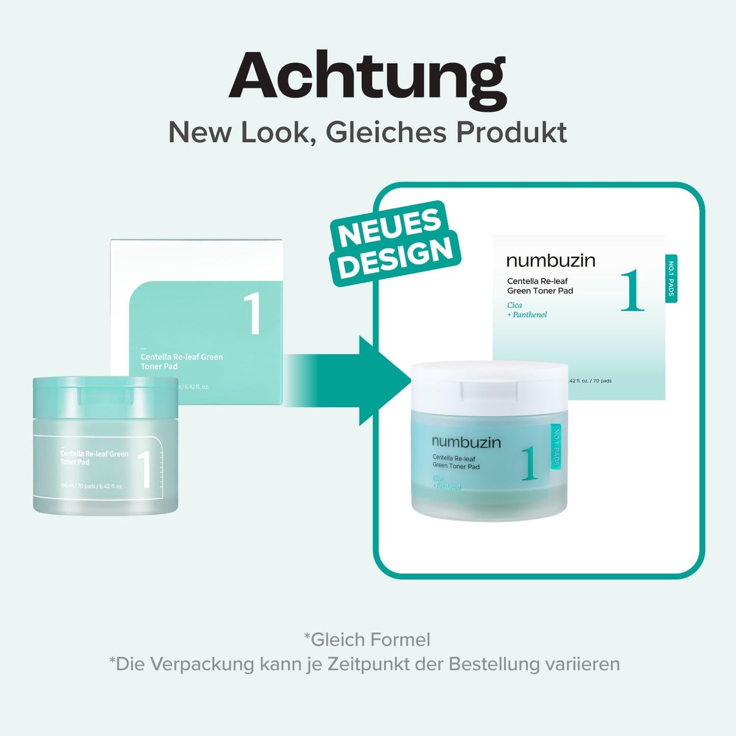 AuroraSty#1 Toner Pads | Toner Pads Centella Re-Leaf Green | Soothing Plants, Centella Asiatica | Double Sided Pads | 70 Count, 190 ml